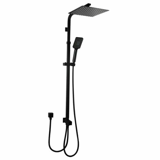 10 inch Square Matte Black Shower Station Top/Bottom Inlet
