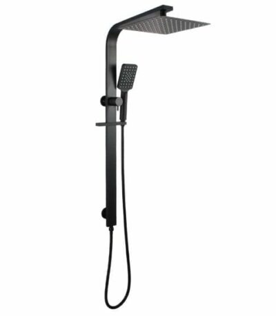 10 Square Black Wide Rail Shower Station Top Water Inlet with 3 Functions Handheld | OX2150.SH.N+ OX0002.SH+ OX-S8.HHS