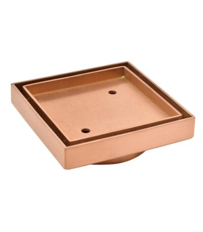 115mm Square Rose Gold Smart Tile Insert Floor Waste Shower Grate Drain (88mm outlet)
