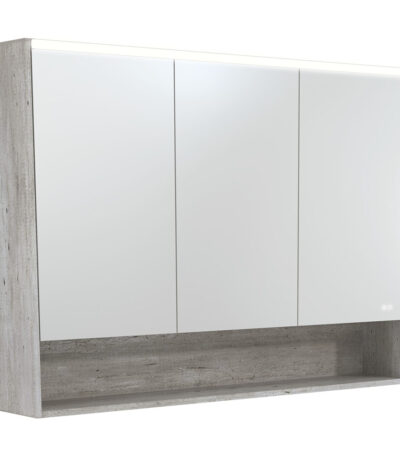 1200 LED Mirror Cabinet with Display Shelf, Industrial