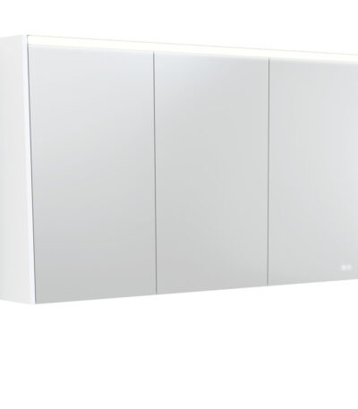 1200 LED Mirror Cabinet with Satin White Side Panels