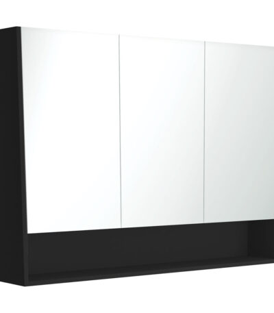 1200 Mirror Cabinet with Display Shelf, Satin Black