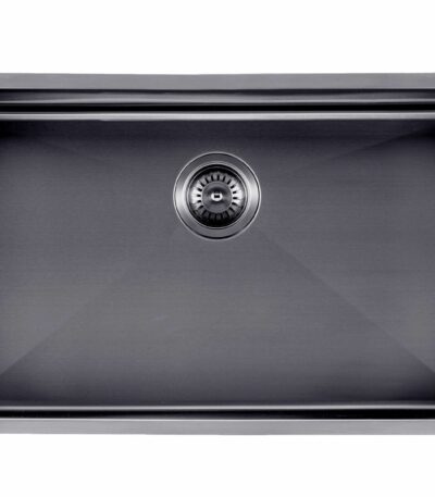 1.2mm Handmade Single Bowl Top/Undermount Kitchen/Laundry Sink - Gun Metal Grey - 762x457x254mm | TWM3B