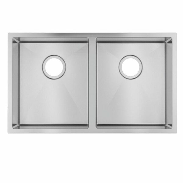 1.2mm Handmade Top/Undermount Double Bowls Kitchen Sink - 770x450x215mm | TWM6