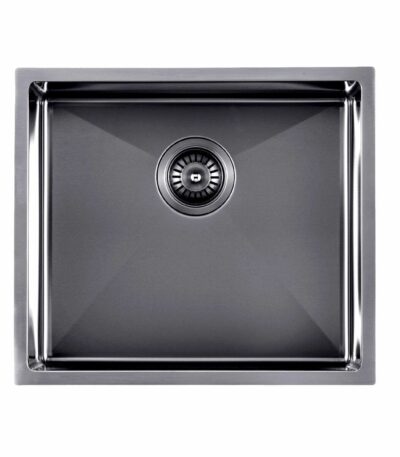 1.2mm Handmade Top/Undermount Single Bowl Kitchen/Laundry Sink - Gun Metal Grey - 490x440x230mm | TWM1B