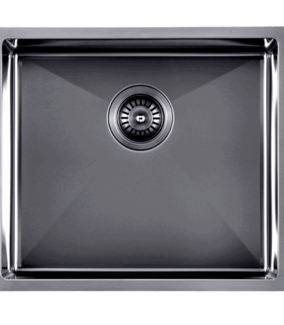 1.2mm Handmade Top/Undermount Single Bowl Kitchen/Laundry Sink - Gun Metal Grey - 510x450x230mm | TWM5B