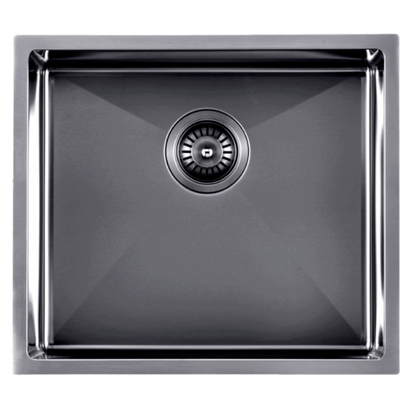 1.2mm Handmade Top/Undermount Single Bowl Kitchen/Laundry Sink - Gun Metal Grey - 510x450x230mm | TWM5B