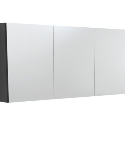 1500 Mirror Cabinet with Satin Black Side Panels