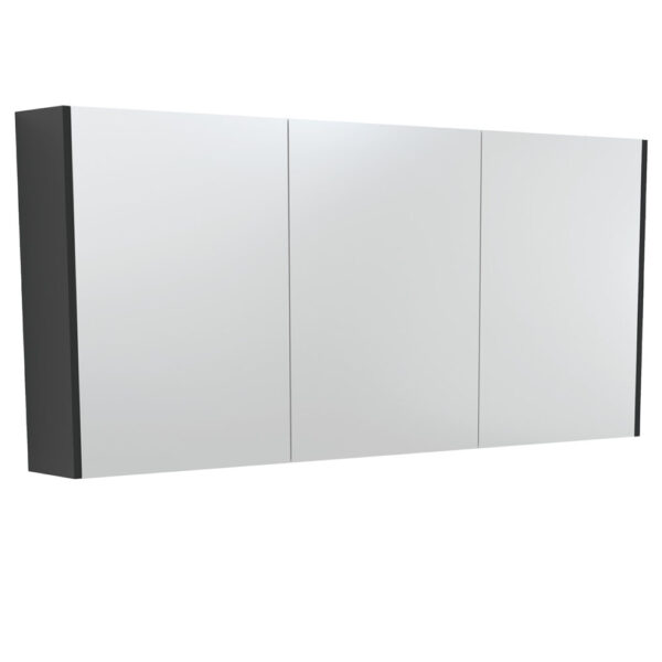 1500 Mirror Cabinet with Satin Black Side Panels