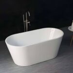 1500mm Oval Freestanding Bathtub - Acrylic Gloss White