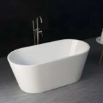 1500mm Oval Freestanding Bathtub - Acrylic Gloss White
