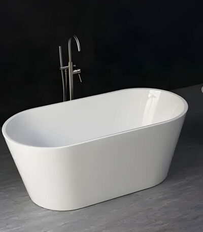 1500mm Oval Freestanding Bathtub - Acrylic Gloss White