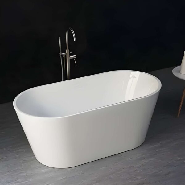 1500mm Oval Freestanding Bathtub - Acrylic Gloss White