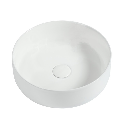 Beta Above Counter Basin With Pop Up Waste - MATTE WHITE