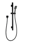 3 Functions Square Black Hand held Shower Set With Rail