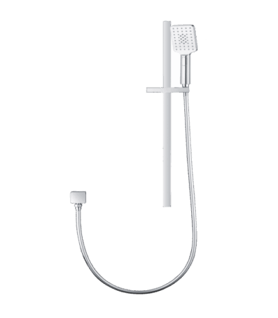 3 Functions Square Chrome Hand held Shower Set With Rail