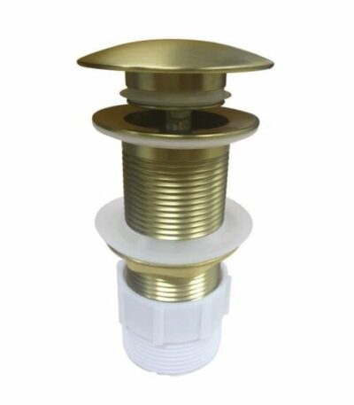 32/40mm Solid Brass Basin Mushroom Pop Up Waste - Brushed Gold  - NO Overflow | PU-BG1M (BUYG003.PUW)