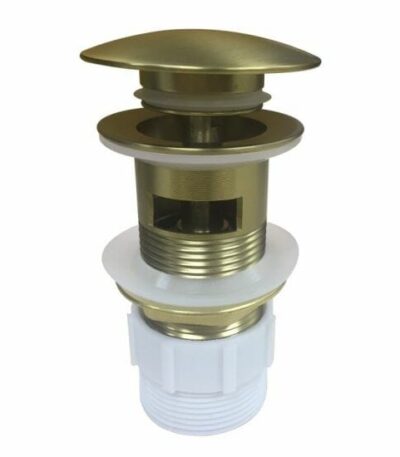 32/40mm Solid Brass Basin Mushroom Pop Up Waste - Brushed Gold - Overflow | PUO-BG1M (BUYG004.PUW)