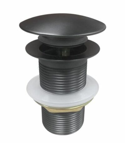 32/40mm Solid Brass Basin Mushroom Pop Up Waste - Gun Metal Grey - NO Overflow | PU-GM1M (GM003.PUW)