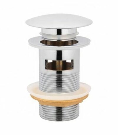 32/40mm Solid Brass Basin Mushroom Pop Up Waste - Matt White - Overflow | PUO-WT1M