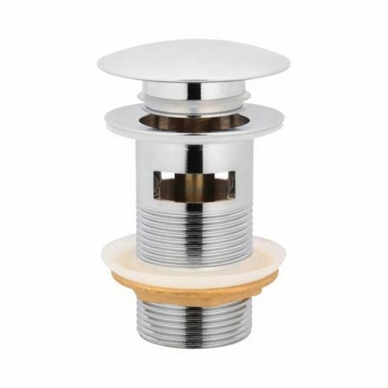 32/40mm Solid Brass Basin Mushroom Pop Up Waste - Matt White - Overflow | PUO-WT1M