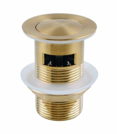 32/40mm Solid Brass Basin Pop Up Waste - Brushed Gold - Overflow  | PUO-BG1 (PW01.04)
