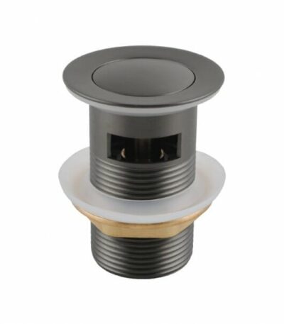 32/40mm Solid Brass Basin Pop Up Waste - Gun Metal Grey - Overflow | PUO-GM1 (GM001.PUW)
