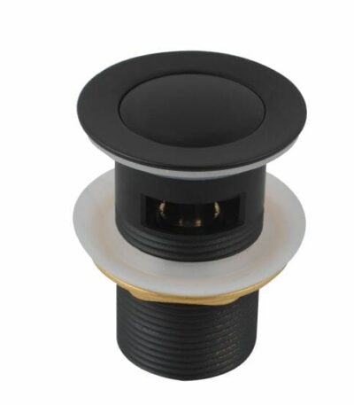 32/40mm Solid Brass Basin Pop Up Waste - Matt Black - Overflow | PUO-BK1 (OX001.PUW)
