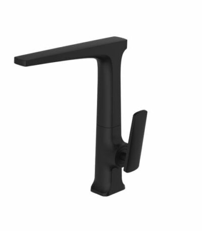 360° Swivel Black Kitchen Sink Mixer Tap | OX1036.KM