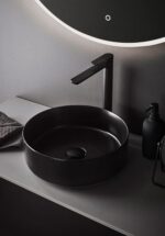 360mm Matt Black Round Above Counter Basin | 360x360x120mm | LXB3636-MB