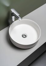 360mm Matt White White Round Above Counter Basin | 360x360x120mm | LXB3636-MW