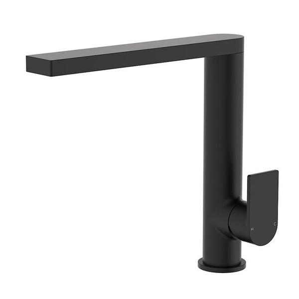 Clark Round Square Lead Free Sink Mixer - Matte Black - Image 1