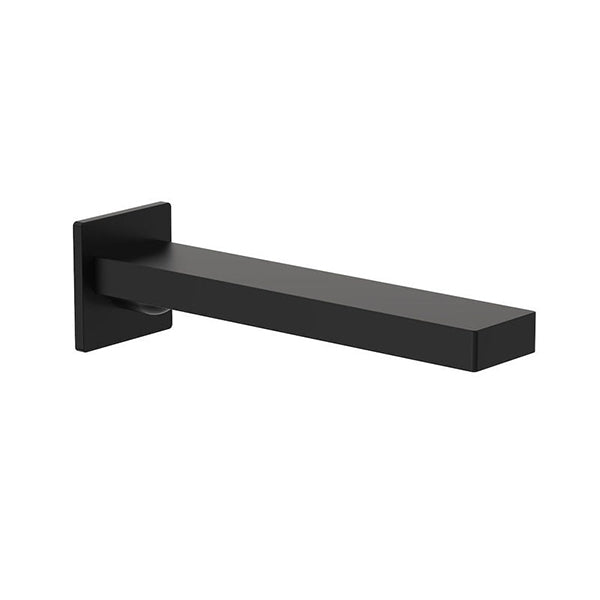 Clark Square Lead Free Wall Basin/Bath Outlet 220mm Matte Black
