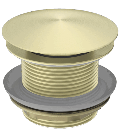 40mm Brushed Gold Solid Brass Mushroom Bathtub Pop Up Waste - NO Overflow | BPU-BG1M