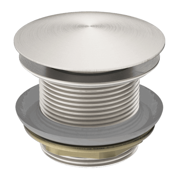 40mm Brushed Nickel Solid Mushroom Brass Bathtub Pop Up Waste - NO Overflow | BPU-BN1M