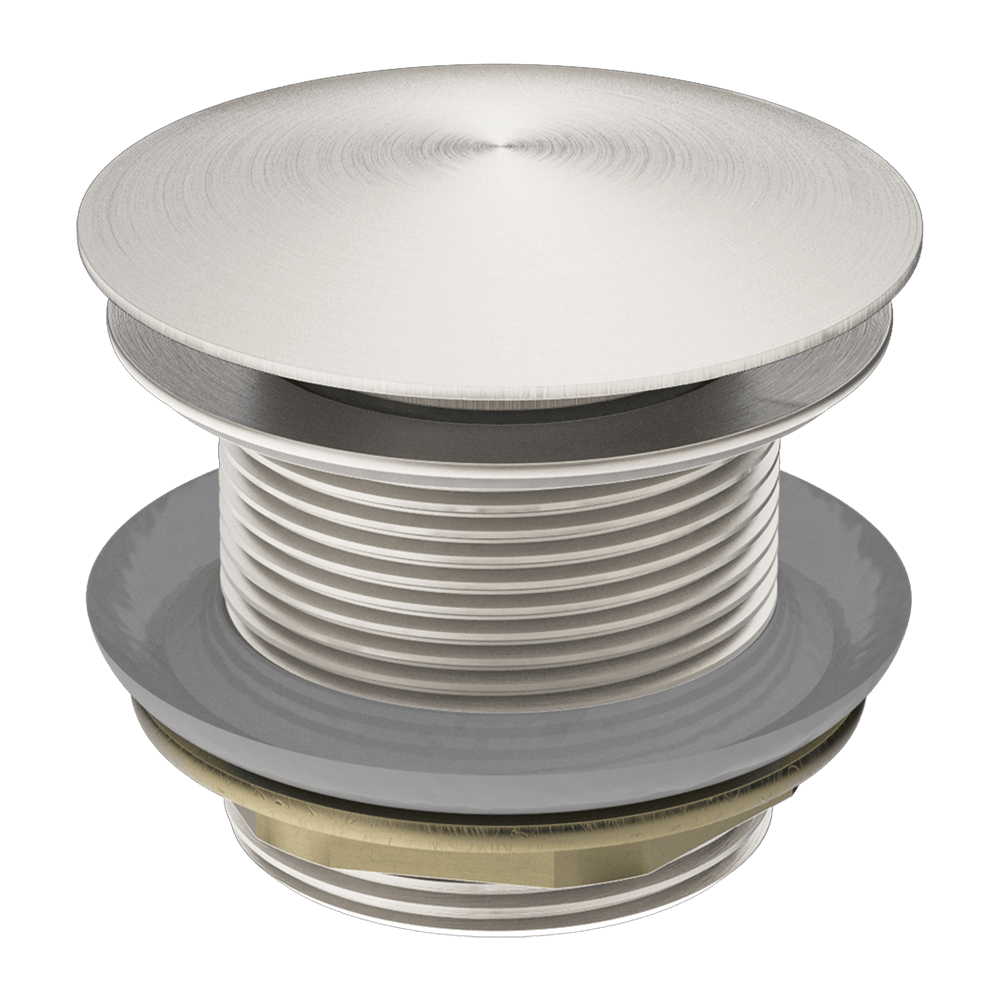 40mm Brushed Nickel Solid Mushroom Brass Bathtub Pop Up Waste - NO Overflow | BPU-BN1M