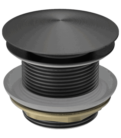 40mm Gun Metal Grey Solid mashroom Brass Bathtub Pop Up Waste - NO Overflow | BPU-GM1M
