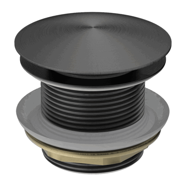 40mm Gun Metal Grey Solid mashroom Brass Bathtub Pop Up Waste - NO Overflow | BPU-GM1M