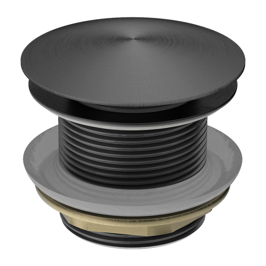 40mm Gun Metal Grey Solid mashroom Brass Bathtub Pop Up Waste - NO Overflow | BPU-GM1M