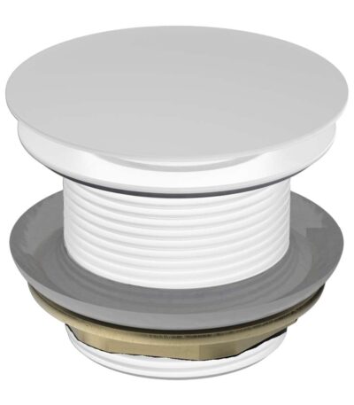 40mm Matt White Solid Brass Mushroom Bathtub Pop Up Waste - NO Overflow | DPB40NF-MW
