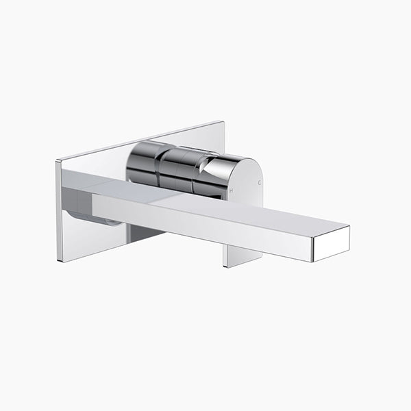 Clark Round Square Wall Basin/Bath Mixer 220mm - Chrome