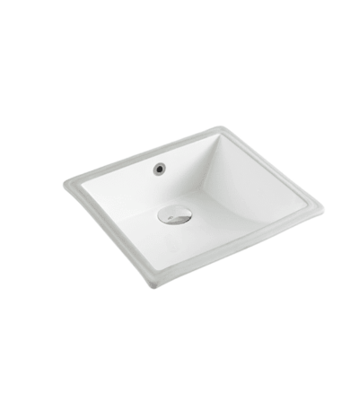 440mm Undermount Ceramic Basin - Gloss White - Square | Nue 44
