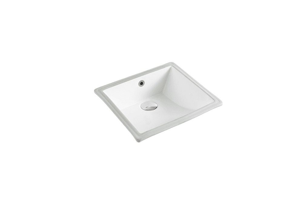 440mm Undermount Ceramic Basin - Gloss White - Square | Nue 44