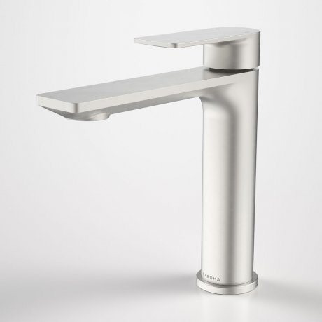 Caroma Urbane II Lead Free Mid Tower Basin Mixer Brushed Nickel - Image 1