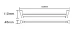 NOIR 750mm Twin Towel Rail - Image 2