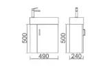 WB 5025-500 x 250 x 120mm Reversible Ceramic Top to suit PICCOLO 500 Vanity 1 T.H Only - Image 2