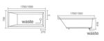 CHELSEA Insert Bath Tub with Tile Lip 1700 - Image 2