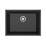 630mm Black Single Bowl Kitchen Sink - Granite | HG-935019-B-2650