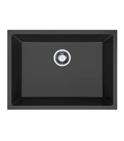 630mm Black Single Bowl Kitchen Sink - Granite | HG-935019-B-2650