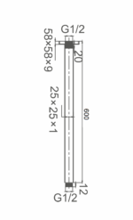 DOCCIA Ceiling Dropper 600mm - Image 2